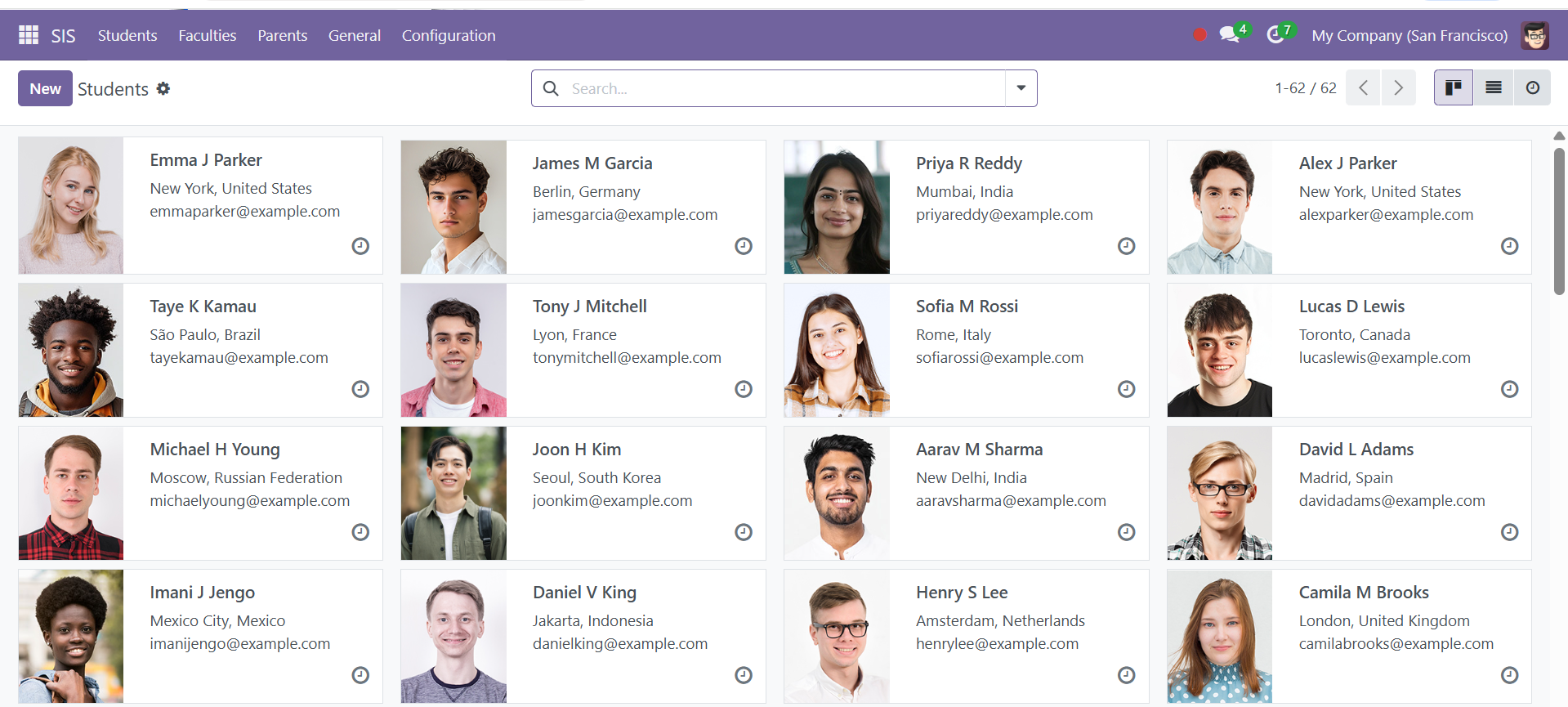 Odoo ERP hospital management module interface